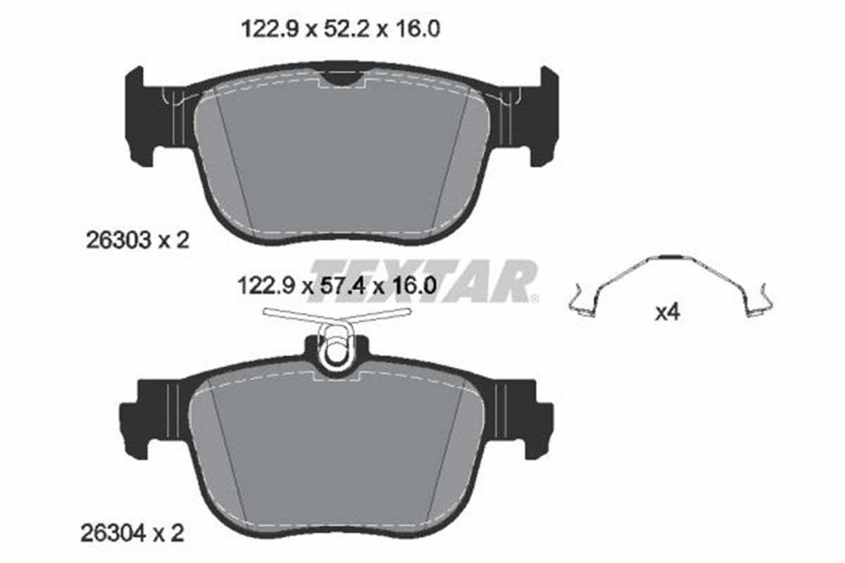 TEXTAR 2630301 - Fren Balatasi Arka - Vw Golf8-a3-leon-octavia-connect