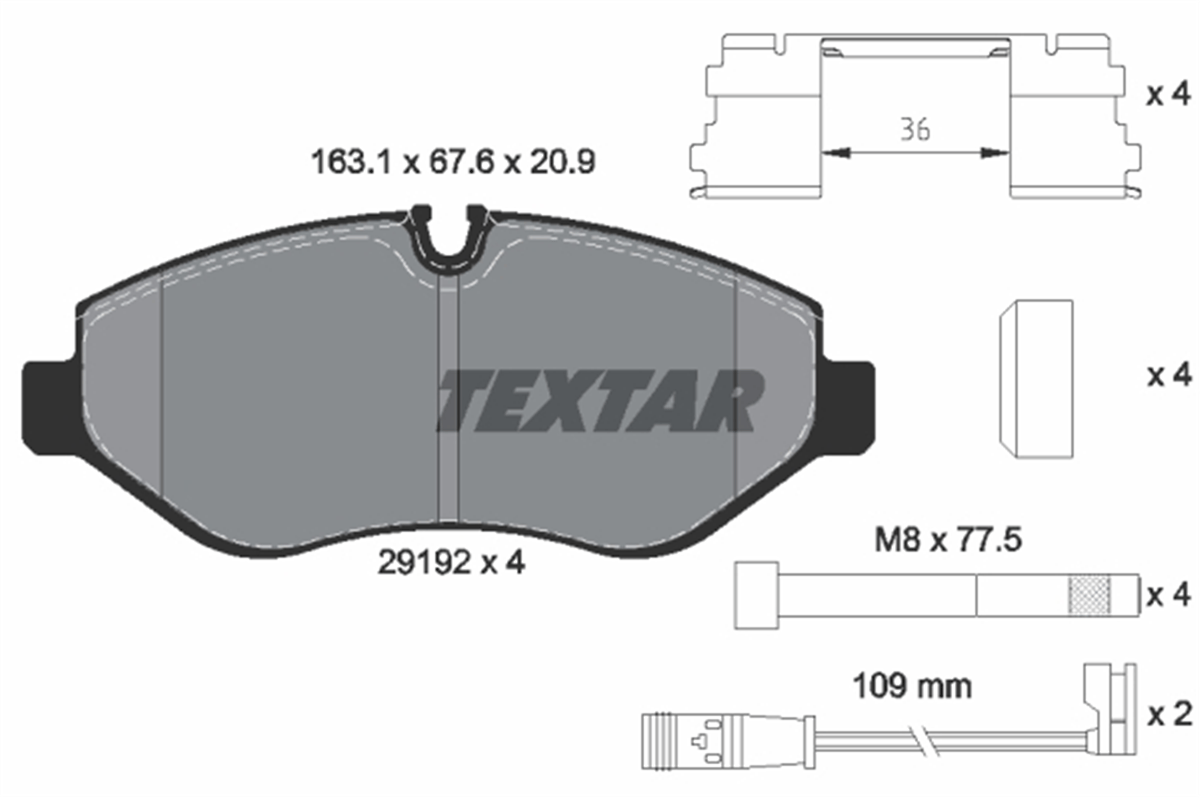 TEXTAR 2919202 - Fren Balatasi Ön - Vw Crafter-sprinter