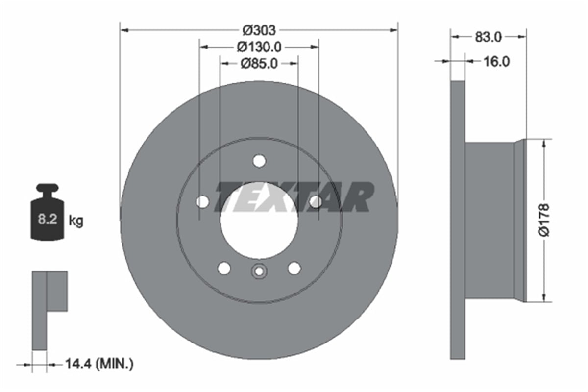 TEXTAR 92020300 - Fren Diski Ön - Mercedes W460-461-463