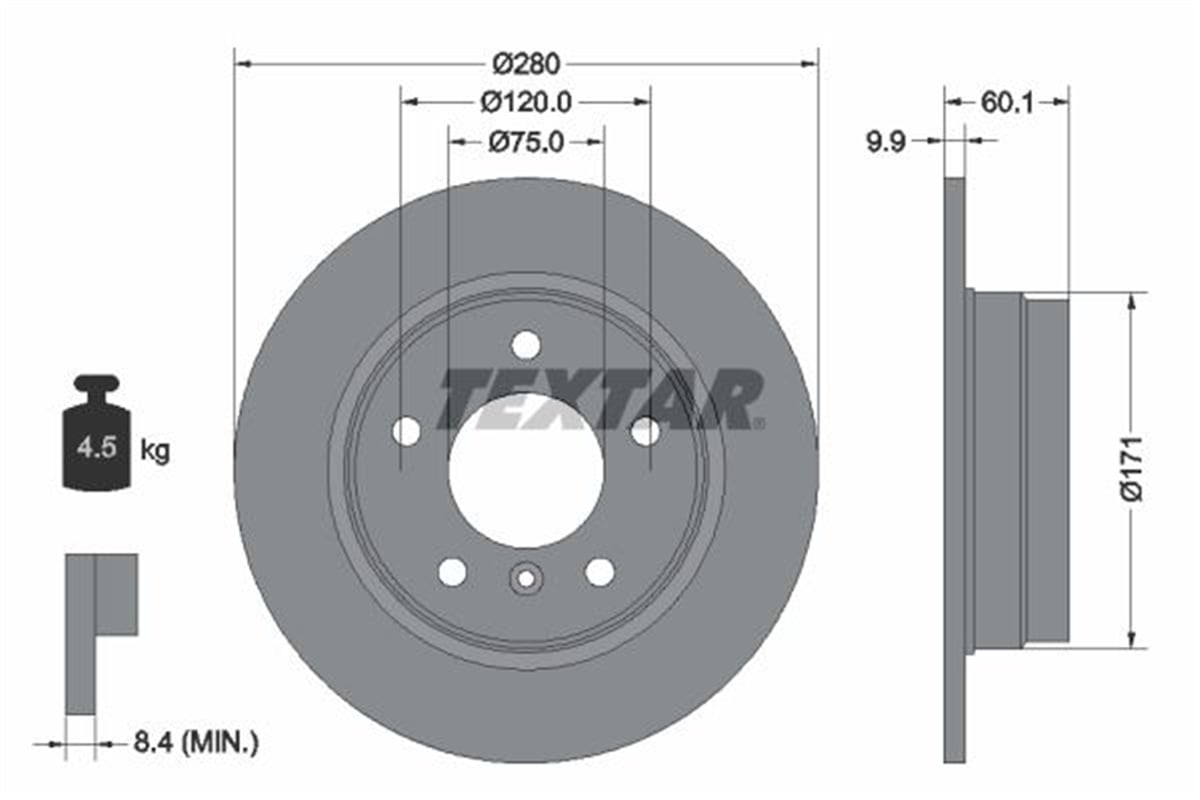 TEXTAR 92055703 - Fren Diski Arka - Bmw E36/46