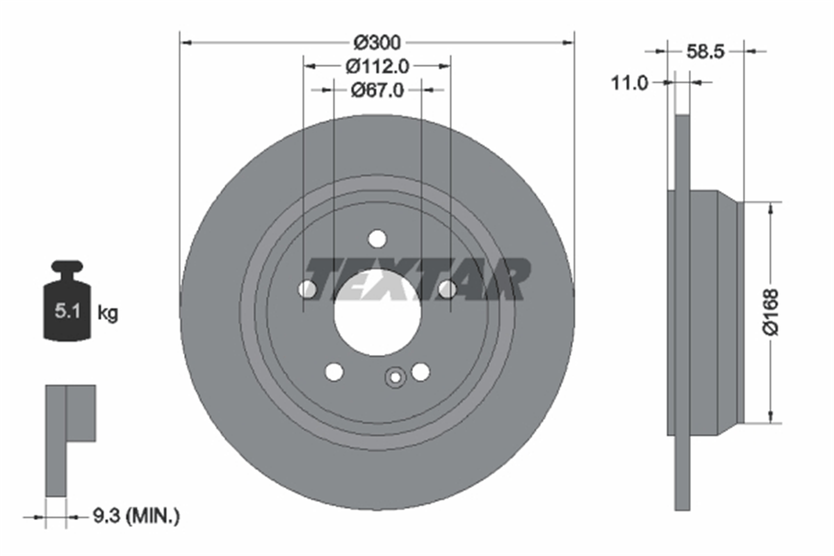 TEXTAR 92099403 - Fren Diski Arka - Mercedes W215-220
