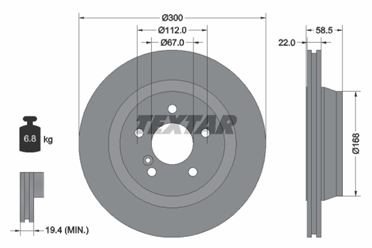 TEXTAR 92099503 - Fren Diski Arka - Mercedes W215-220