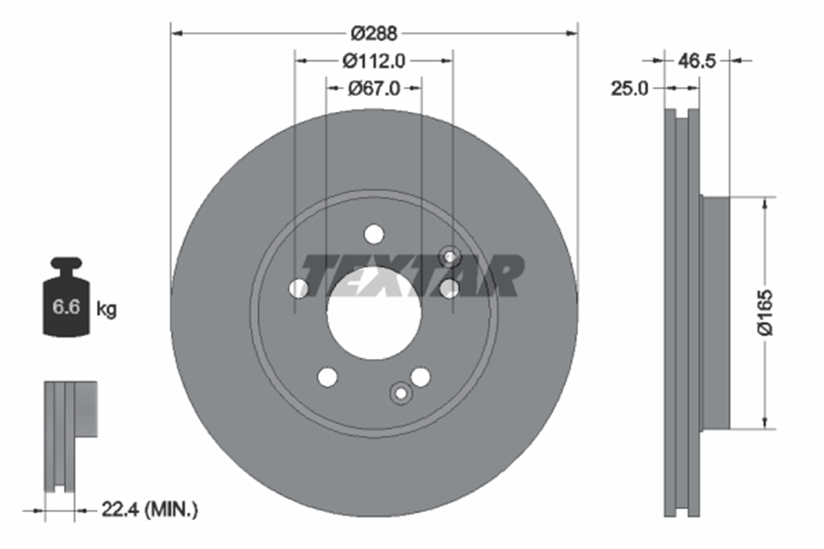 TEXTAR 92105905 - Fren Diski Ön - Mercedes W210-203