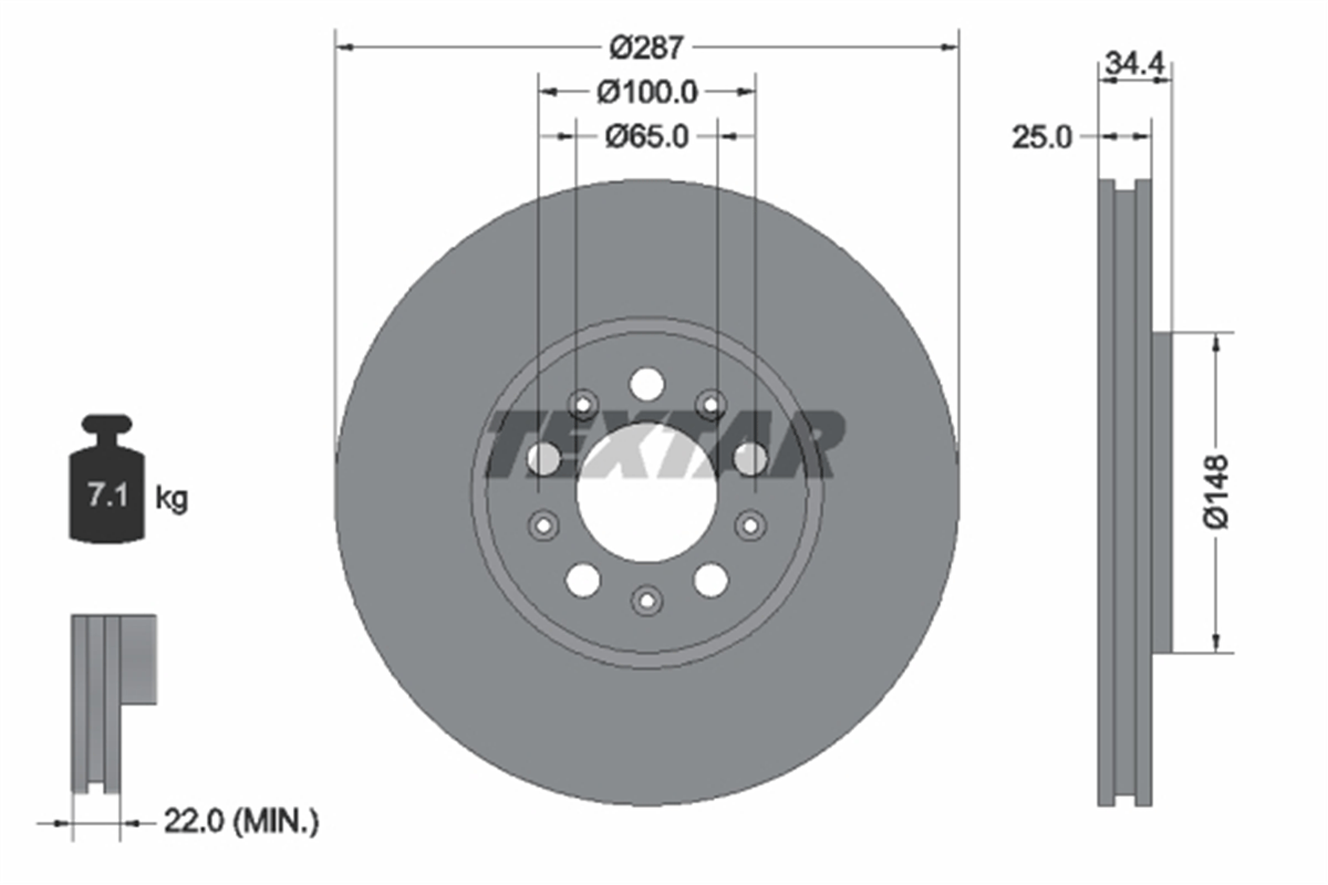 TEXTAR 92106603 - Fren Diski Ön - Vw Polo-ibiza-fabia