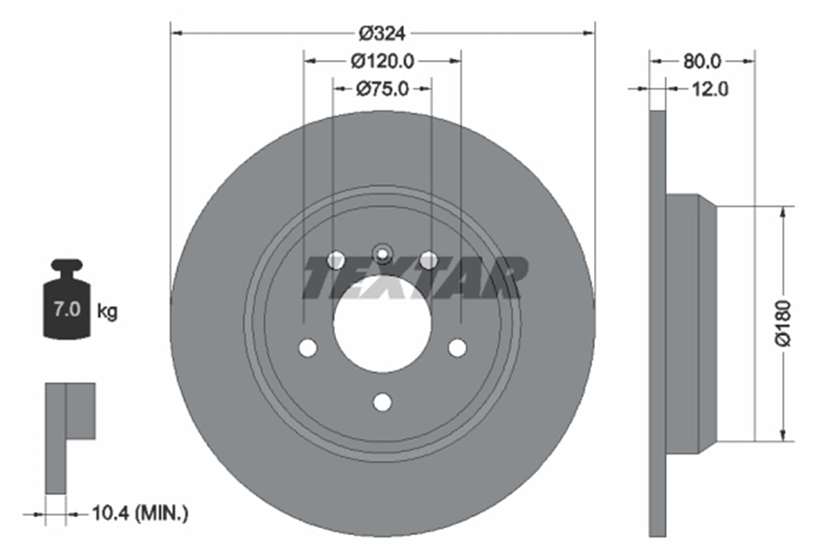 TEXTAR 92107403 - Fren Diski Arka - Bmw X5 E53