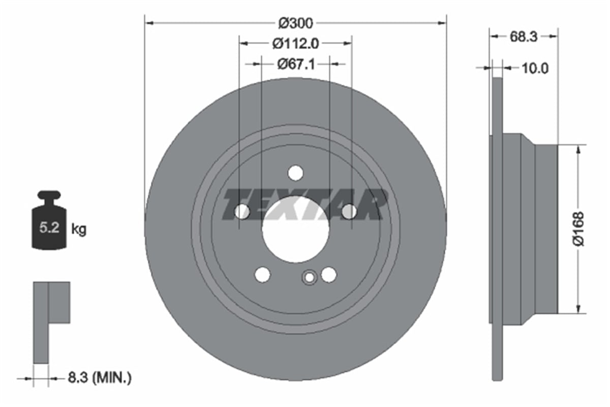 TEXTAR 92115405 - Fren Diski Arka - Mercedes W211-212-218