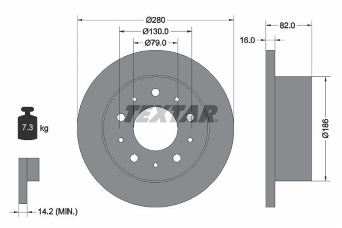 TEXTAR 92116203 - Fren Diski Ön - Fiat Ducato Iii Boxer Iii Jumper Iii