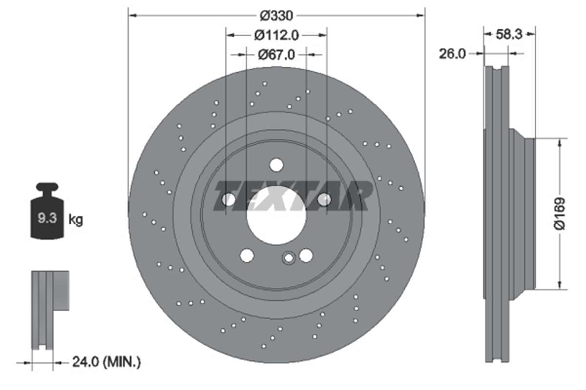 TEXTAR 92120407 - Fren Diski Arka - Mercedes R 230 Sl