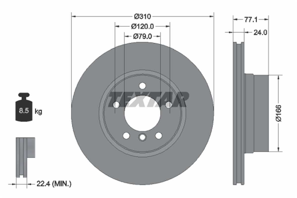 TEXTAR 92122505 - Fren Diski Ön - Bmw E60-e61-e63-e64