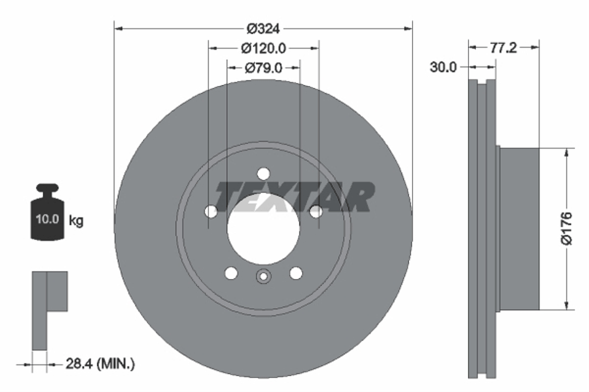 TEXTAR 92122605 - Fren Diski Ön - Bmw E60-e61-e63-e64