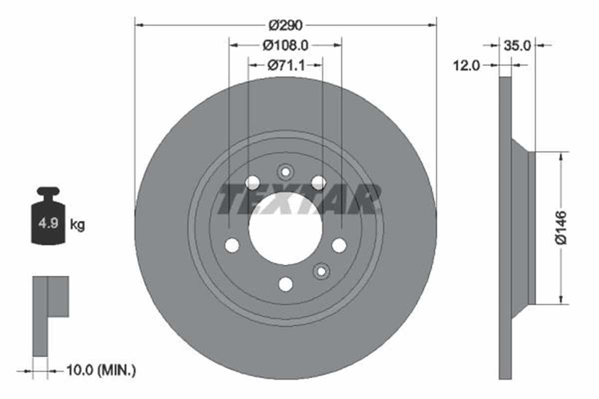TEXTAR 92129603 - Fren Balatasi Arka - Psa 407/c5 Iii