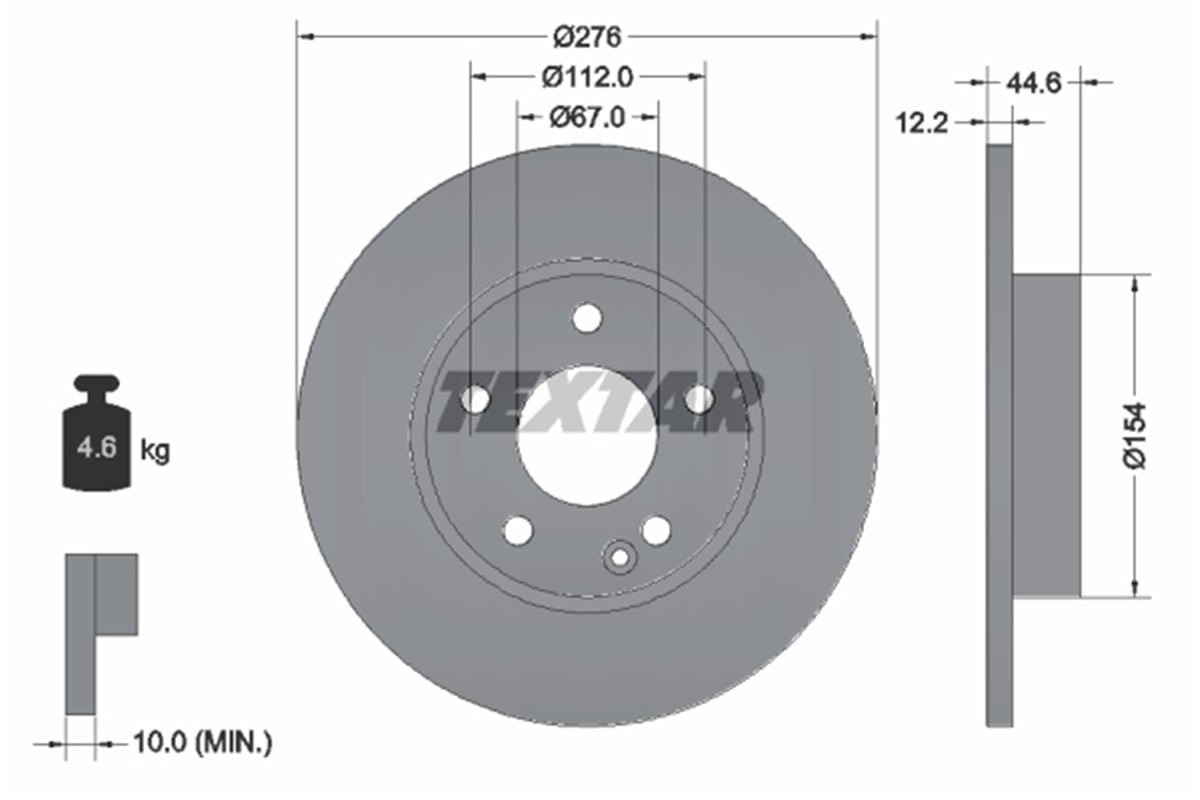 TEXTAR 92131803 - Fren Diski Ön - Mercedes W169