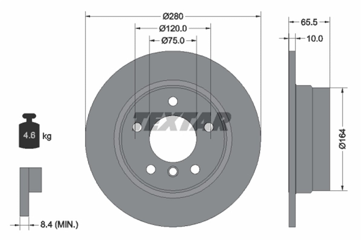 TEXTAR 92132903 - Fren Diski Arka - Bmw E81-e87