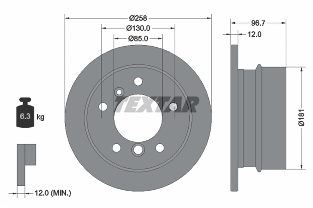 TEXTAR 92137503 - Fren Diski Arka - Vw Lt-sprinter