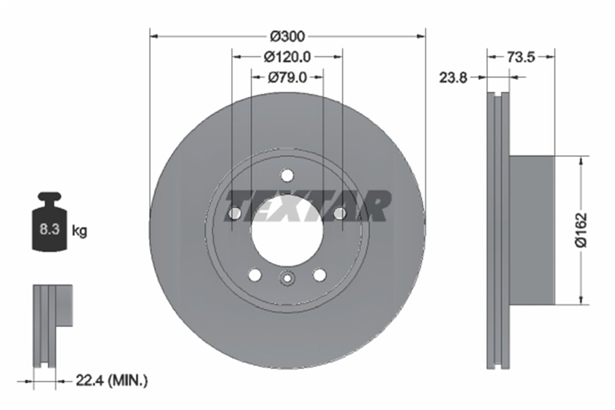 TEXTAR 92137705 - Fren Diski Ön - Bmw E81-e82-e87-e88-e90-e91-e92-e93