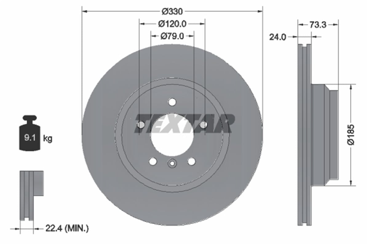 TEXTAR 92137805 - Fren Diski Ön - Bmw E81/82/87/88/90/91/92/93/x1 E84