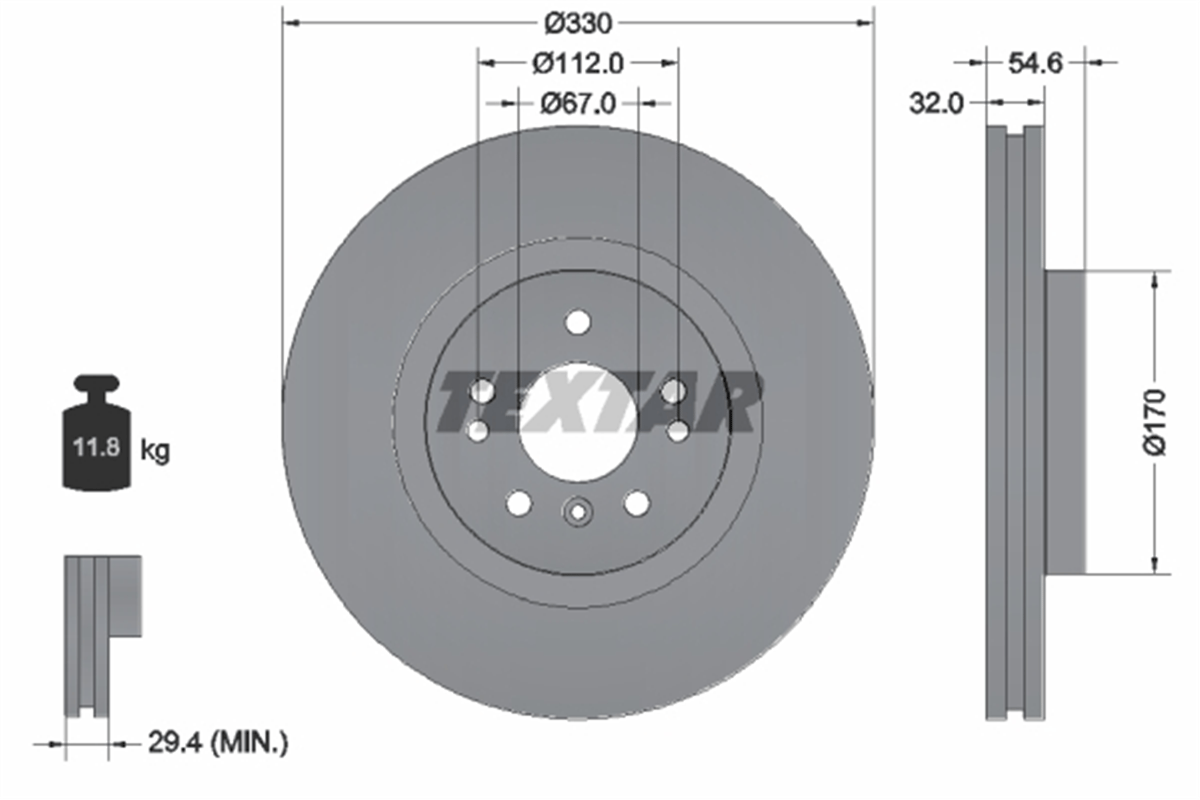 TEXTAR 92150605 - Fren Diski Ön - Mercedes W164-251