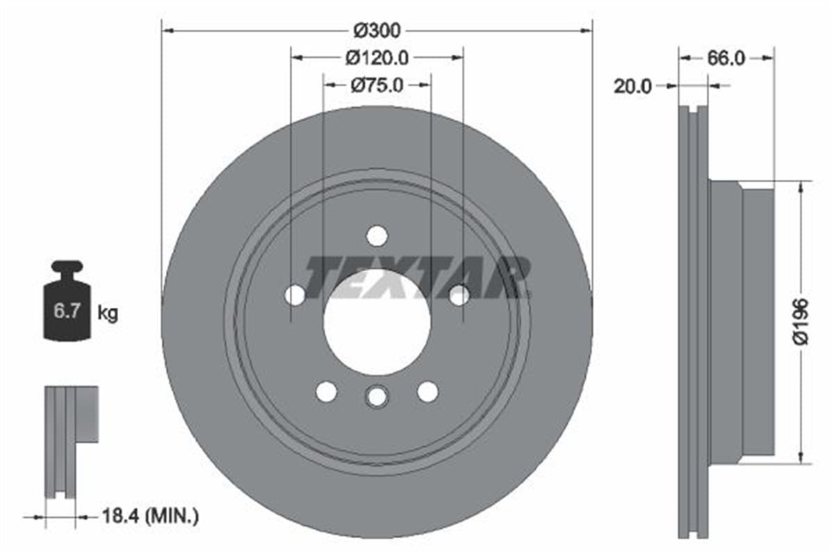 TEXTAR 92154903 - Fren Diski Arka - Bmw E81-e87-e87lci-e82-e90