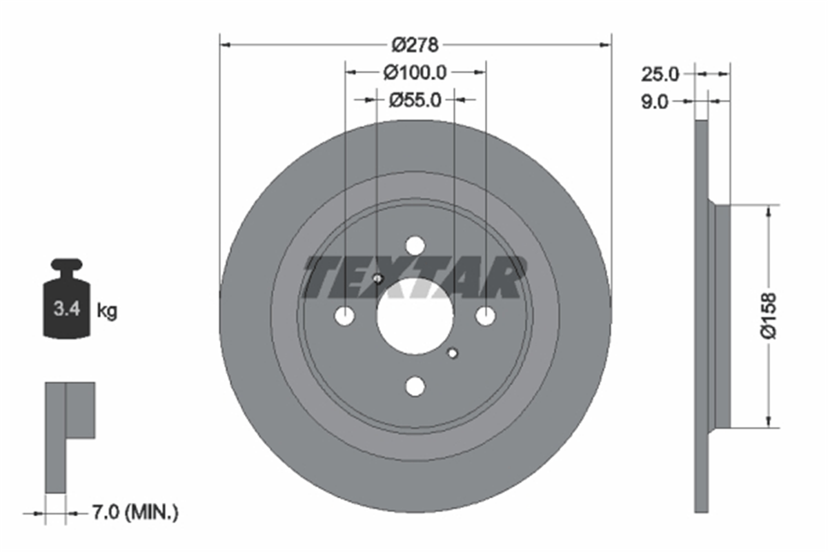 TEXTAR 92161903 - Fren Diski Arka - Japon Yaris (p13)