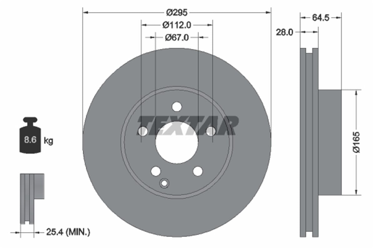 TEXTAR 92163205 - Fren Diski Ön - Mercedes W204-212-207