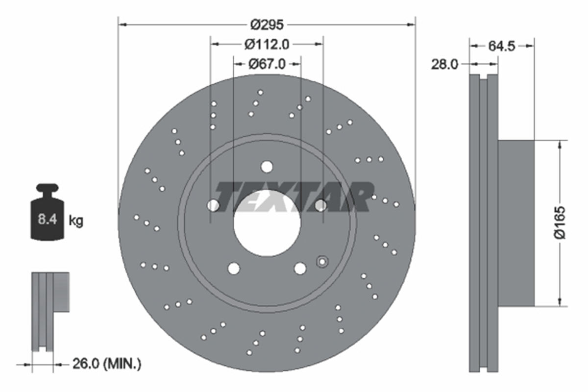 TEXTAR 92165003 - Fren Diski Ön - Mercedes W204