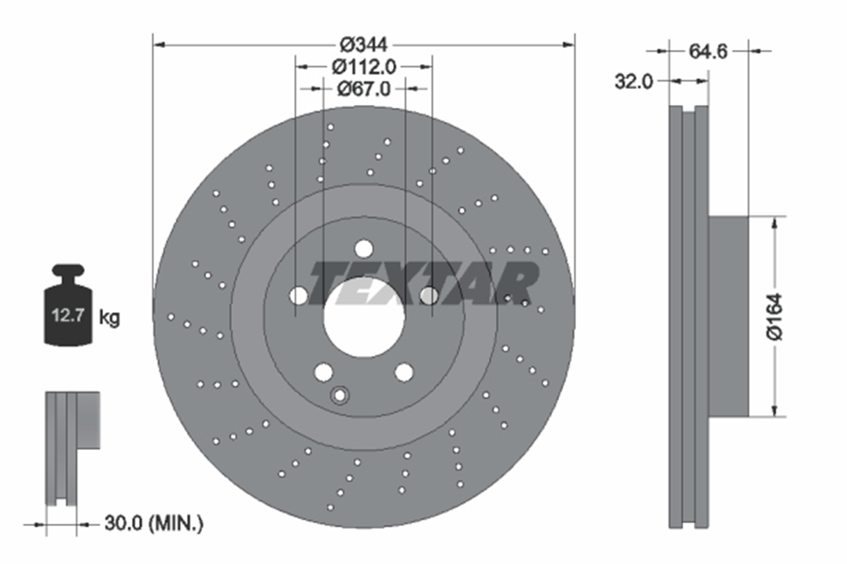TEXTAR 92224605 - Fren Diski Ön - Mercedes 204-212-207-172