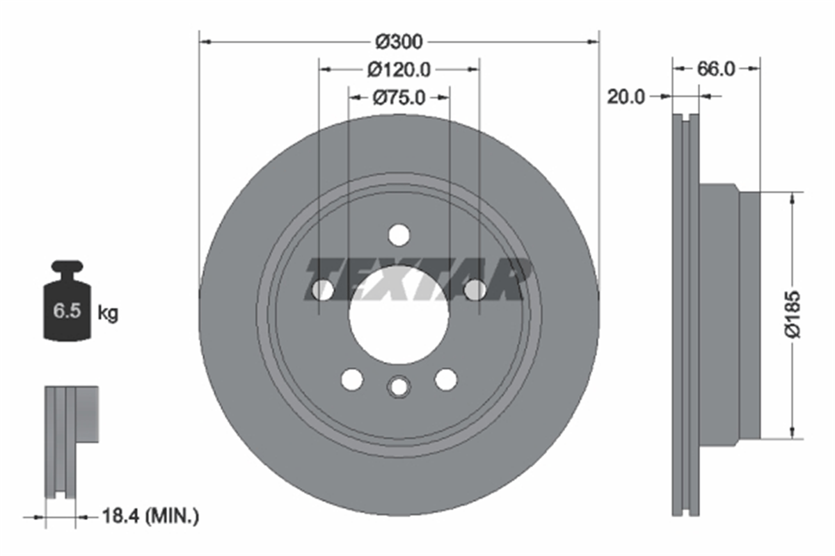 TEXTAR 92239703 - Fren Diski Arka - Bmw F30-f30 Lci-f31-f31 Lci-f34 Gt -f34 Gt Lci-f35-f35 Lci-f32-f32 Lci-f33-f33 Lci-f36-f36 Lci