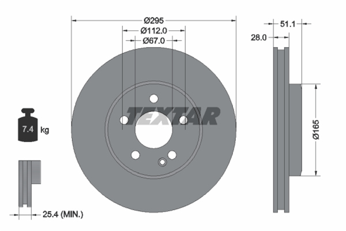 TEXTAR 92241603 - Fren Diski Ön - Mercedes 117-246-176-156