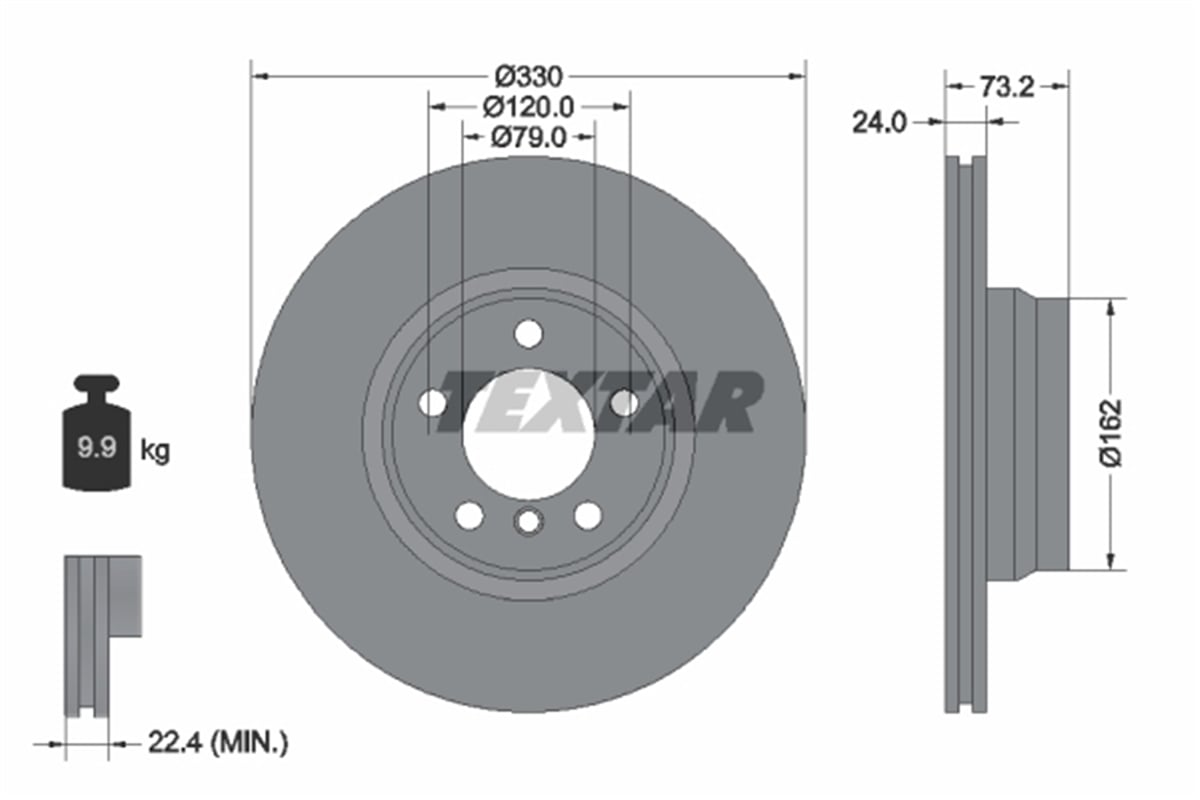 TEXTAR 92242005 - Fren Diski Ön - Bmw F22-f22 Lci-f23-f23 Lci-f30-f30 Lci-f31-f34 Gt-4f32-f32 Lci-f33-f33 Lci-f36 Gran Coupe