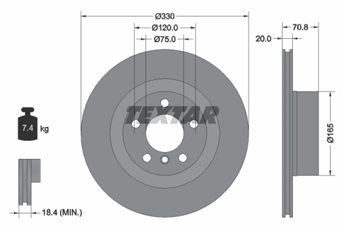 TEXTAR 92256303 - Fren Diski Arka - Bmw X3 F25- X4 F26