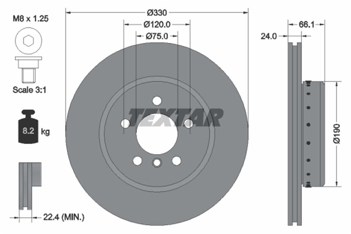 TEXTAR 92265825 - Fren Diski Ön - Bmw F10-f10 Flci-f11-f11 Lci-f18-f18 Lci