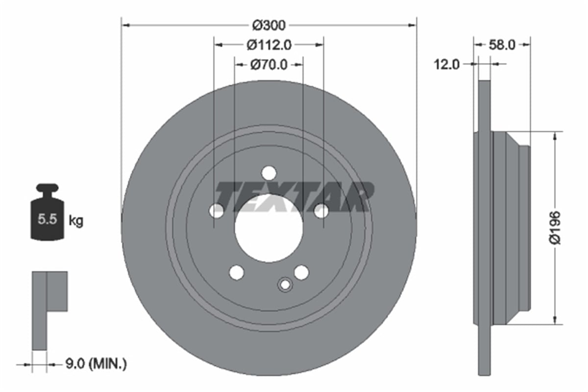 TEXTAR 92272703 - Fren Diski Arka - Mercedes W447