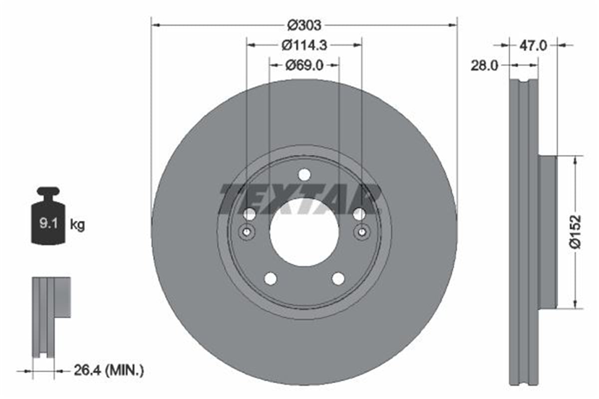 TEXTAR 92273303 - Fren Diski Ön - Kore Opirus/grandeur