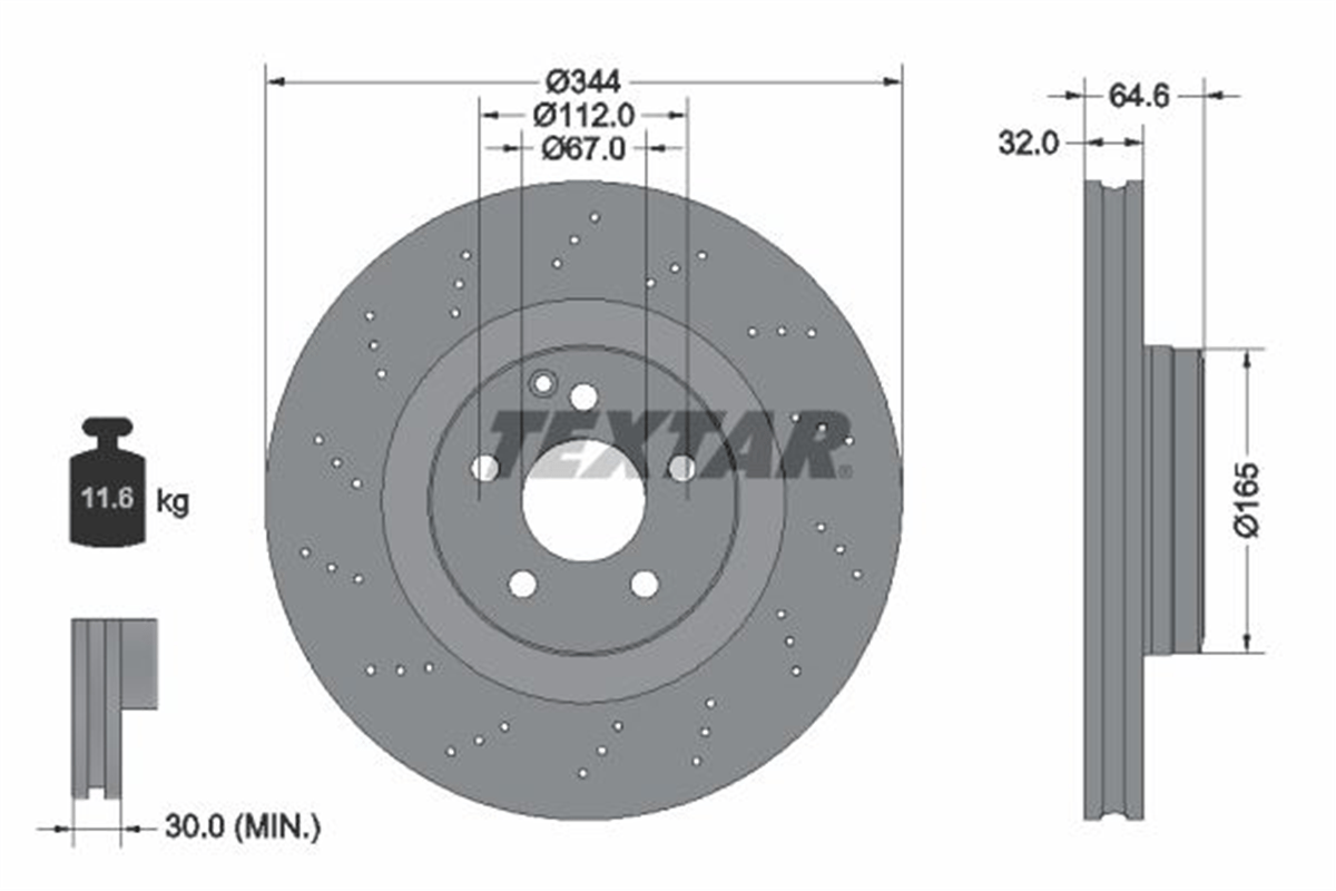 TEXTAR 92277605 - Fren Diski Ön - Mercedes W172