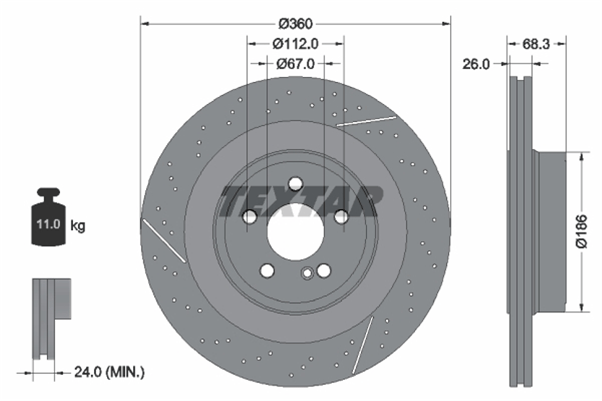 TEXTAR 92283805 - Fren Diski Arka - Mercedes 204-212-218 Amg