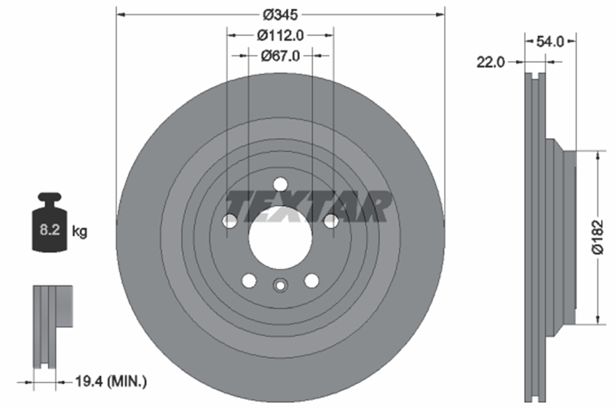 TEXTAR 92284003 - Fren Diski Arka - Mercedes 292 Gle - 166 Ml Gl Gls Serisi