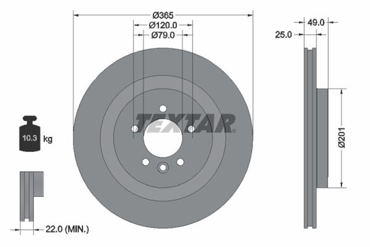 TEXTAR 92293003 - Fren Diski Arka - Bmw Land Rover Range Rover Iv Defender-discovery-sport Ii-v-iv