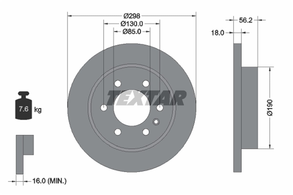 TEXTAR 92301003 - Fren Diski Arka - Mercedes Sprinter 907-910