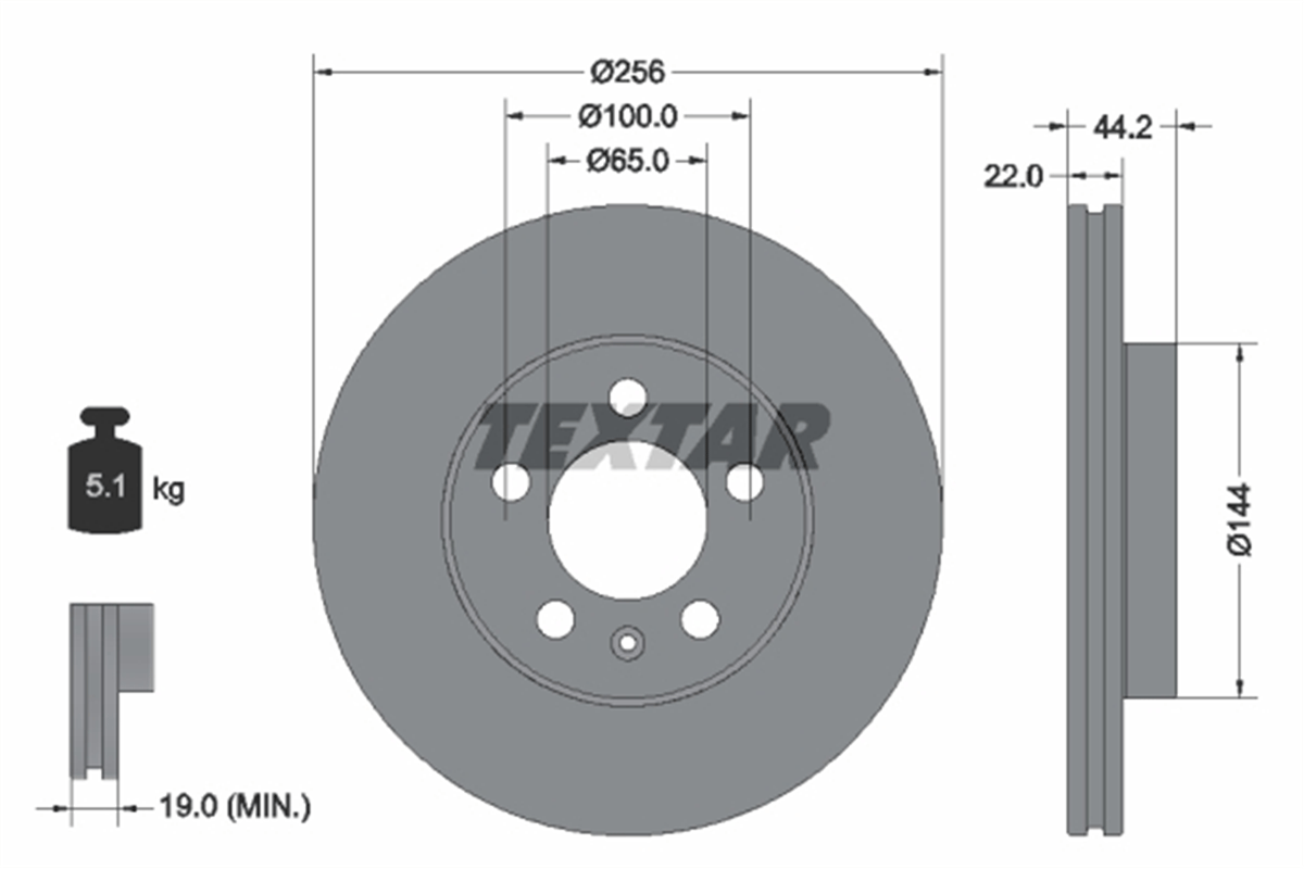 TEXTAR 92303803 - Fren Diski Ön - Vw Polo-ibiza