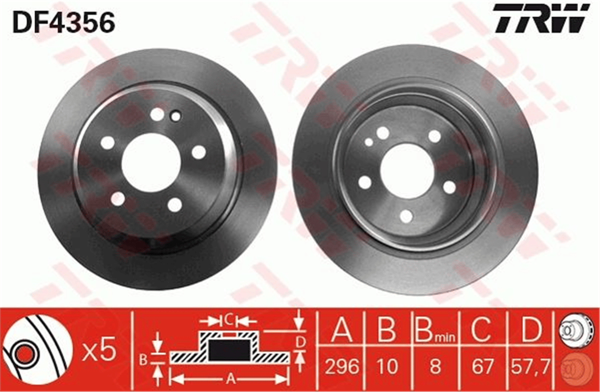TRW DF4356 - Fren Diski Arka - Mercedes W639