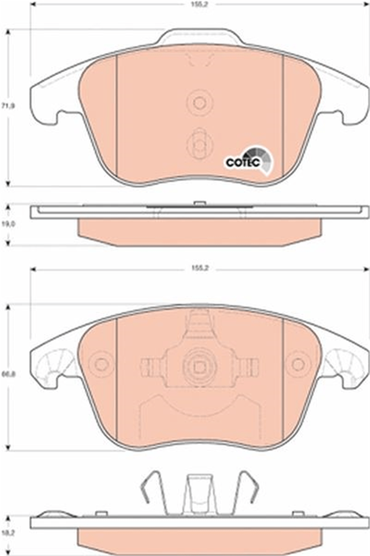 TRW GDB1691 - Fren Balatasi Ön - Psa 2008/3008/5008