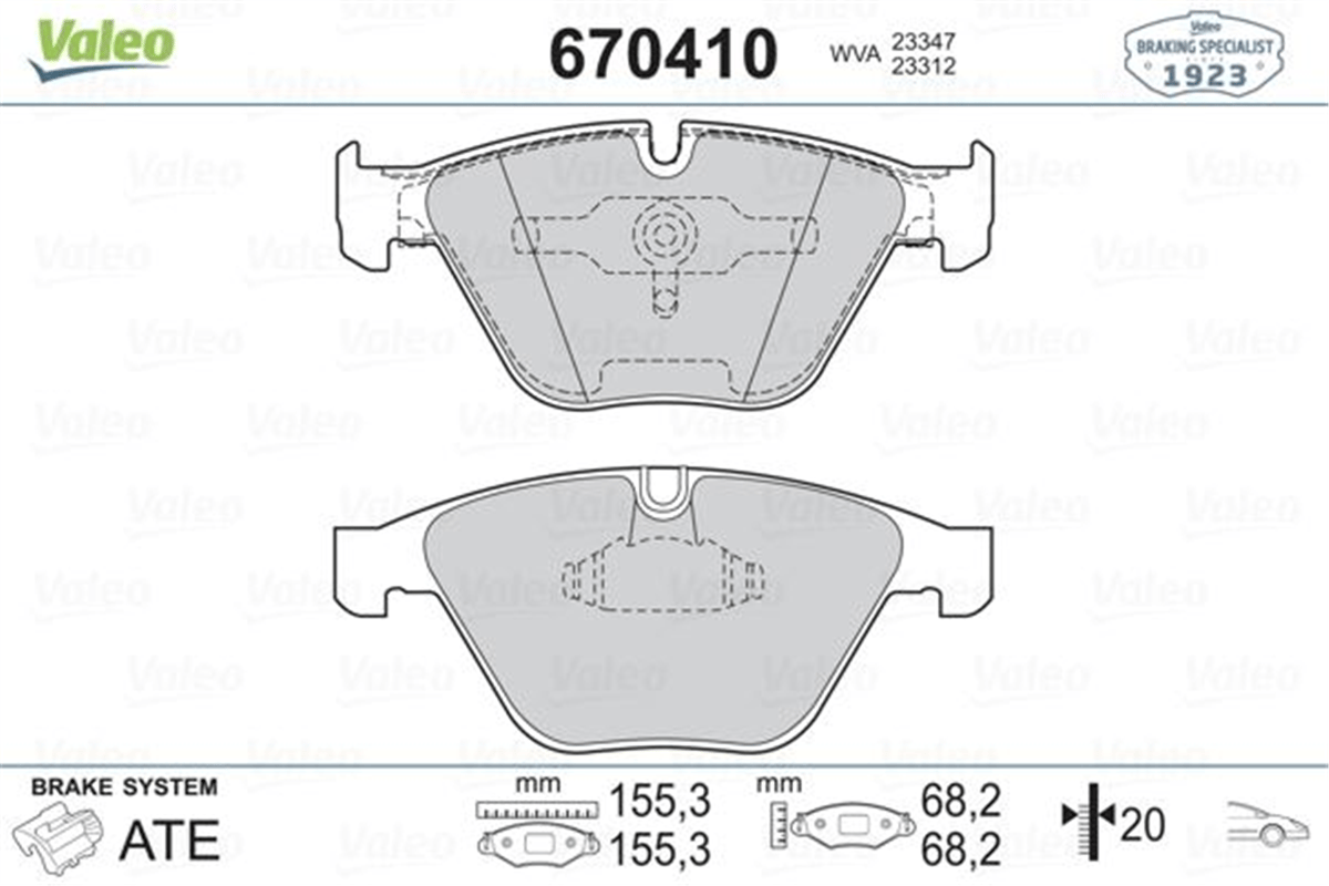 VALEO 670410 - Fren Balatasi Ön - Bmw E60-e60 Lci-e61-e61 Lci-e63-e63 Lci-e64-e64 Lci