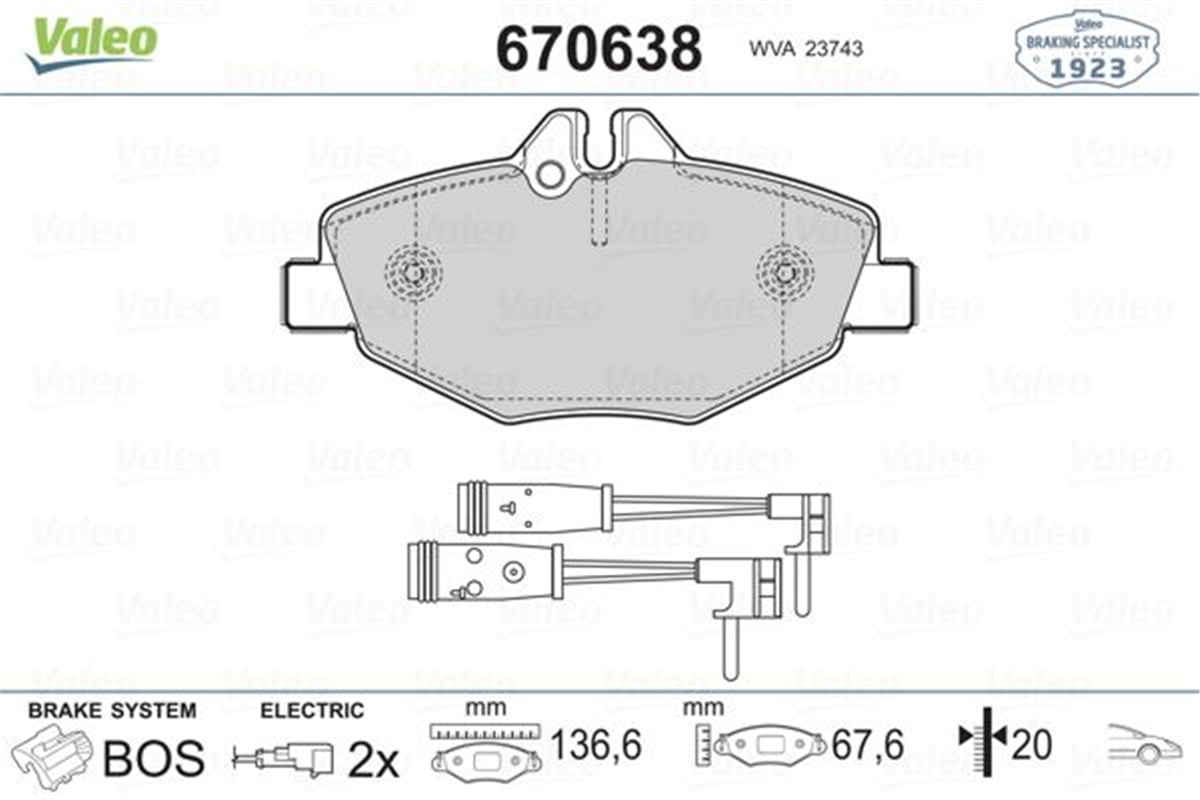 VALEO 670638 - Fren Balatasi Ön - Mercedes W211