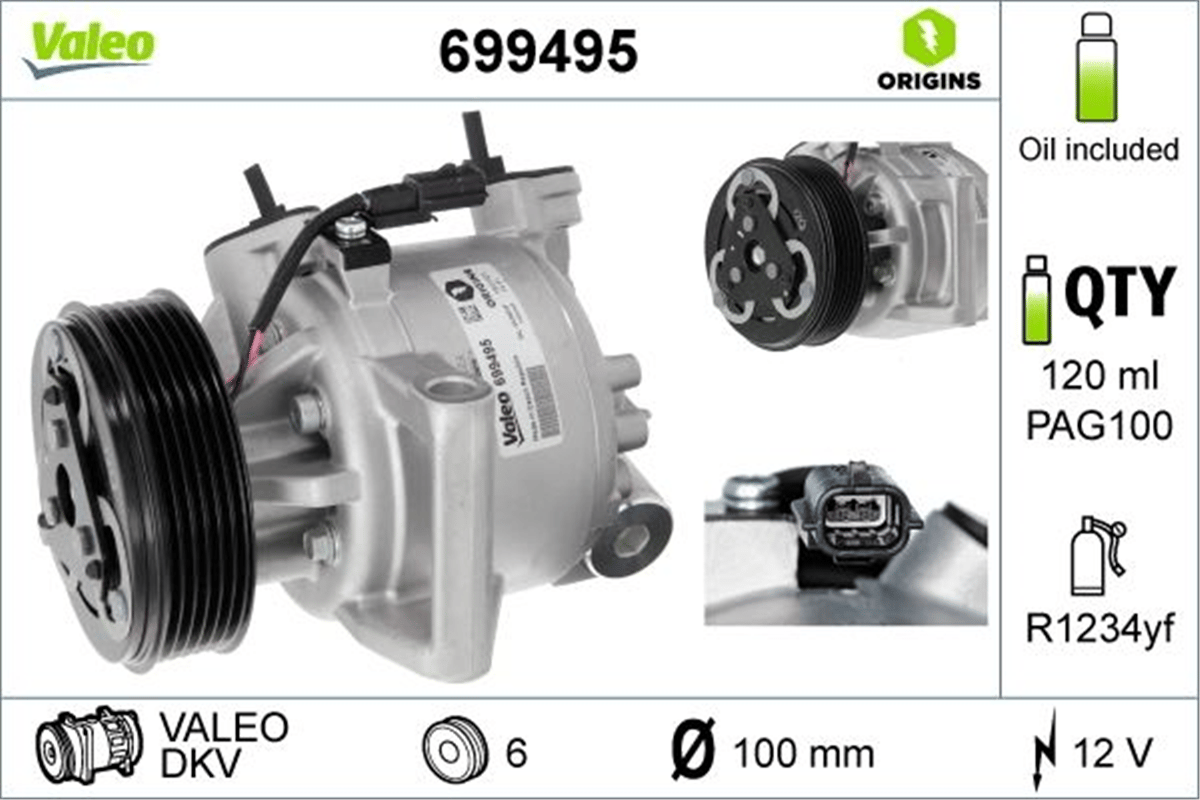 VALEO 699495 - Klima Kompresörü - Renault Duster Ii/sandero/logan Ii/micra