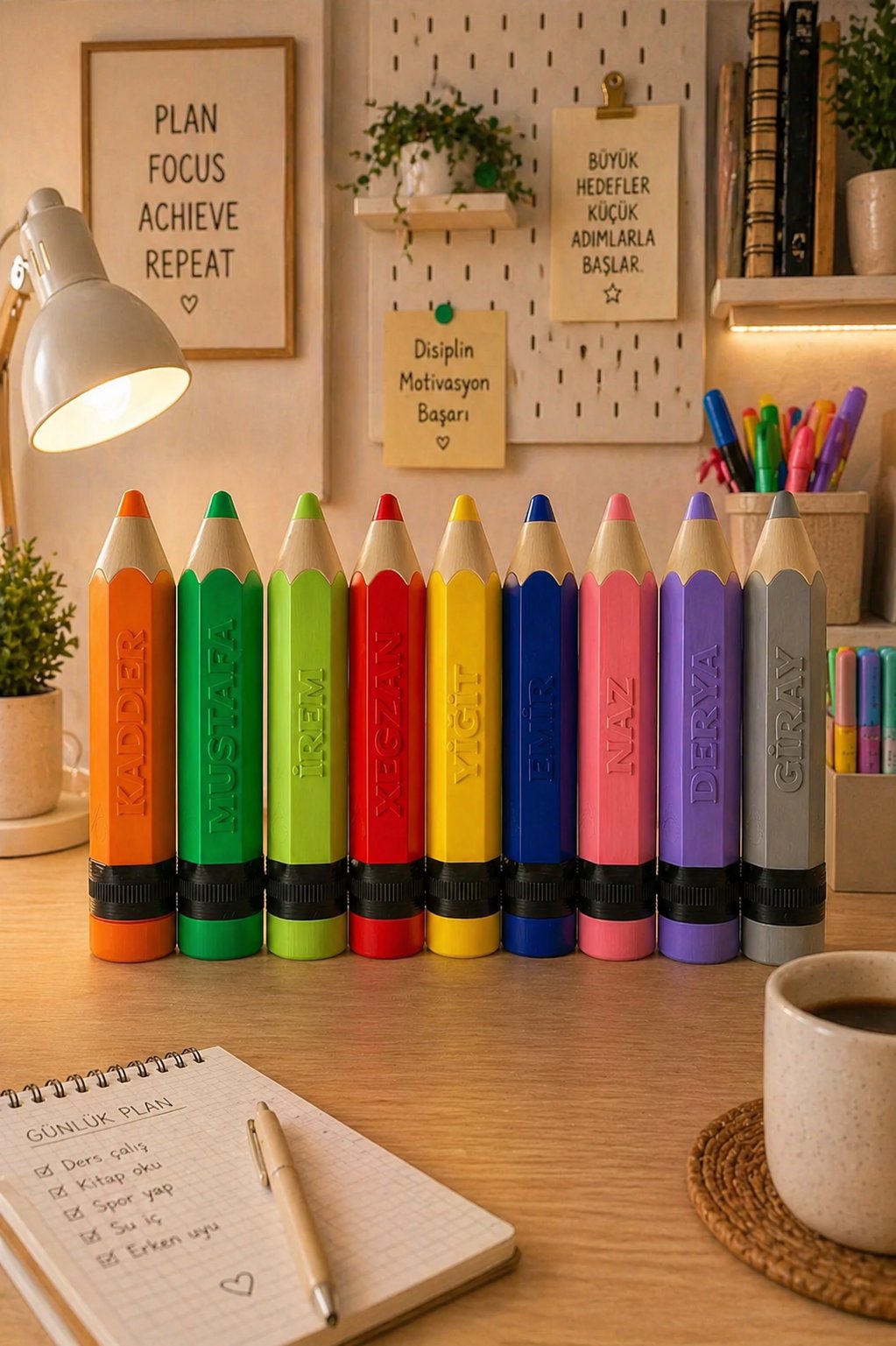 3D Baskı Kalem Şeklinde Kalem Kutusu | 27 cm, PLA Sağlıklı Malzeme, Okul Kırtasiye, Karne Hediye