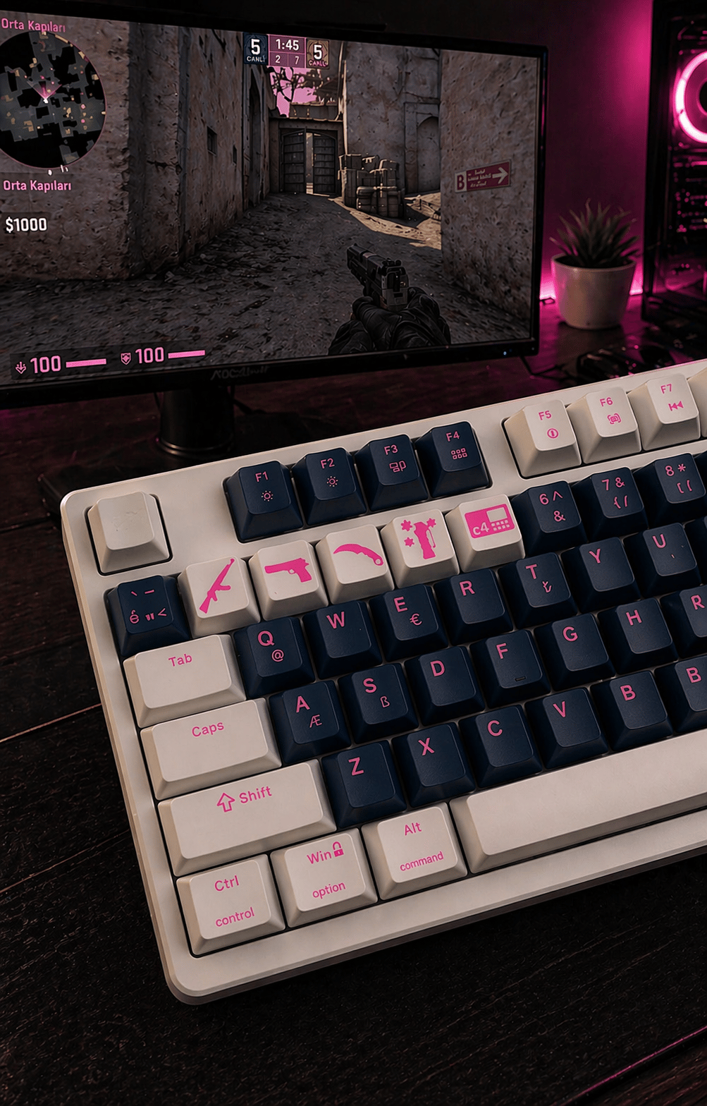 CS Temalı 5'li Oyuncu Keycap Seti – Cherry MX Uyumlu (1-5) Tuş