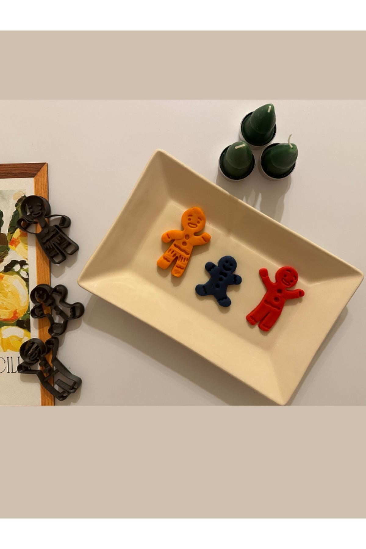 Ginger Kurabiye Adam Gingerbread Man 3'lü Kurabiye Kalıbı Seti Hamur Şekillendirici