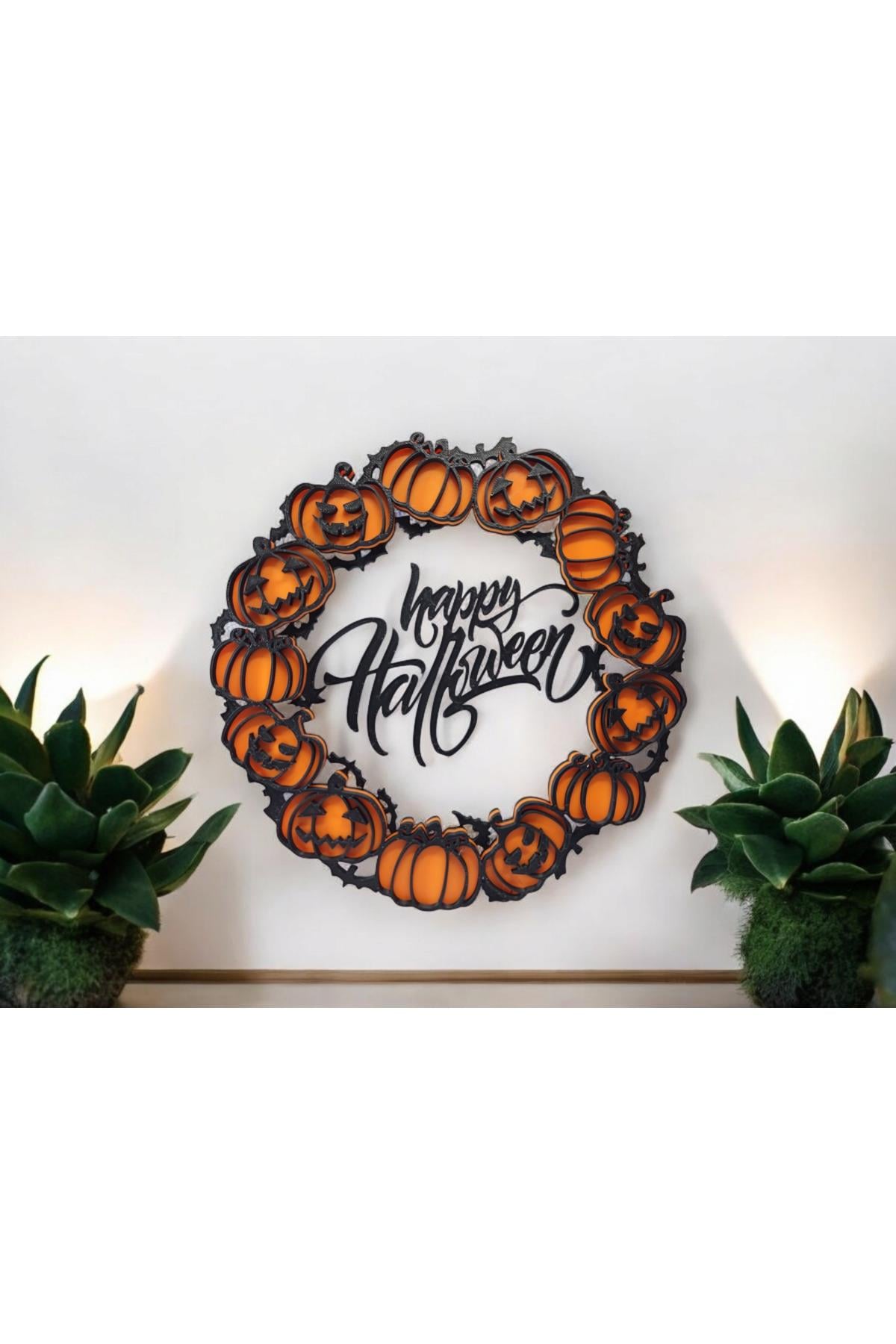 Halloween Cadılar Bayramı Kapı, Duvar, Cam Süsü Kapı Çelengi Plastik 20 Cm
