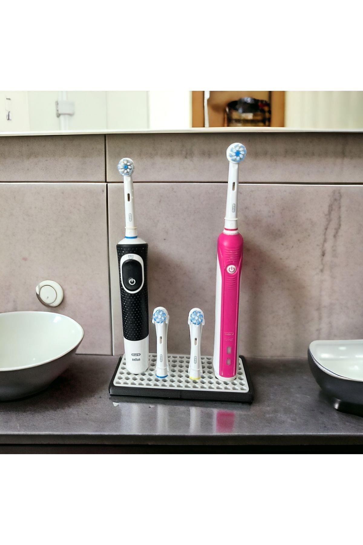 Şarjlı ve Pilli Diş Fırçası Tutucu 2li - Banyo Düzenleyici - Diş Fırçası Makina Standı
