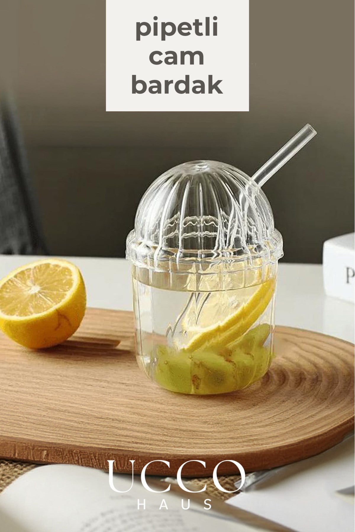 Cam Pinterest Bardak, Cam Pipetli Kahve Limonata Meşrubat Çay Kokteyl Sunum Bardağı